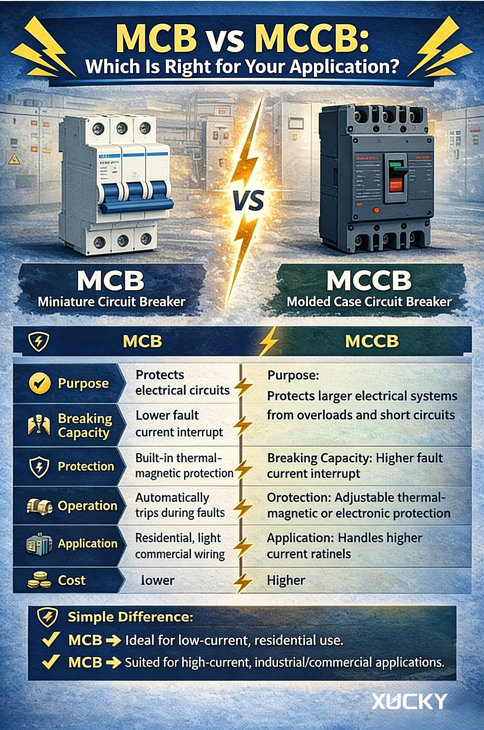 MCB vs MCCB : lequel convient le mieux à votre application ?